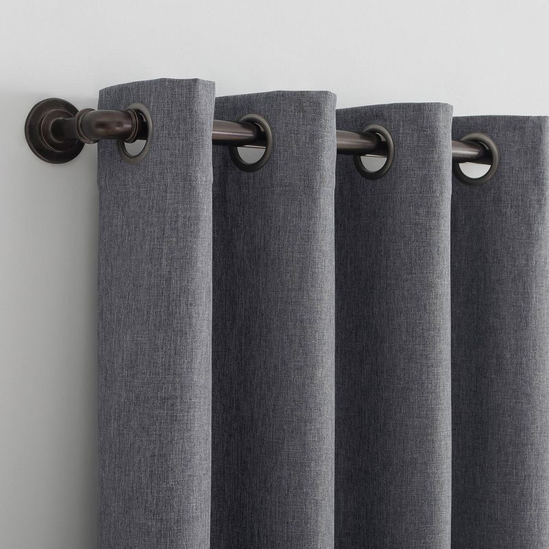 Tyrell Tonal Textured Draft Shield Fleece Insulated 100% Blackout Grommet Top Curtain Panel - Sun Zero, 4 of 10