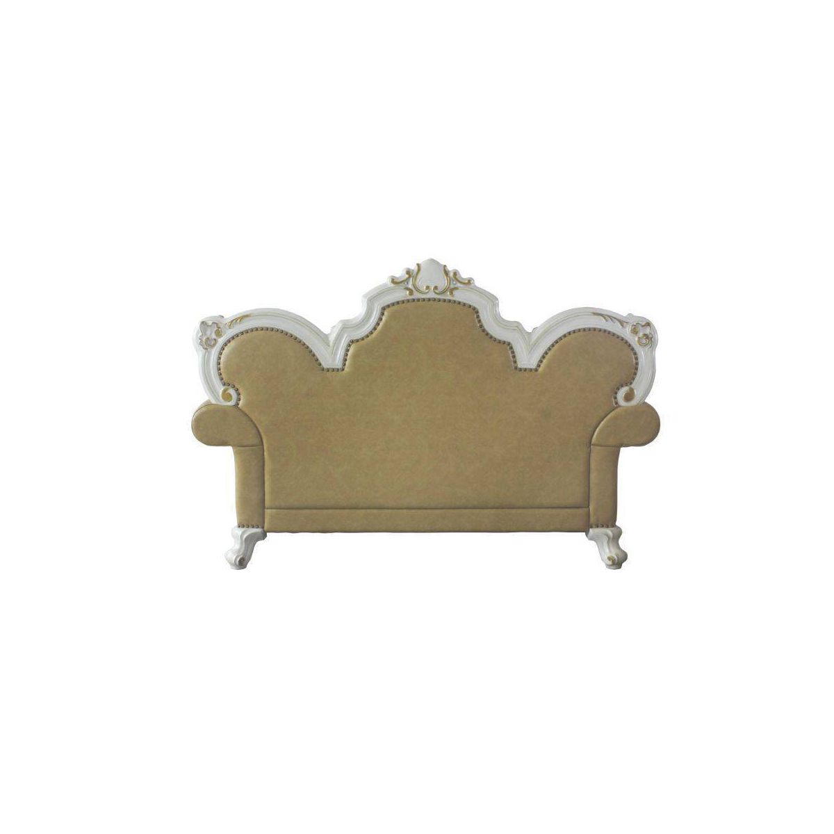 Acme Furniture Picardy Sofa Butterscotch Synthetic Leather/Antique Pearl Finish - thumbnail 2