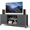 Acekool Fluted TV Stand for TVs up to 65", Modern Media Console with Adjustable Storage, Cable Management, Walnut Brown - 4 of 4