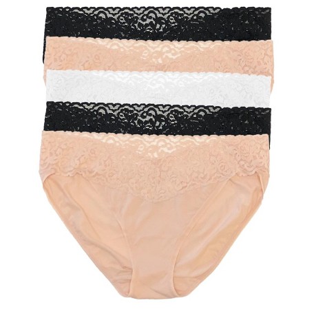 Felina Women's Stretchy Lace Trimmed Bikini Underwear - Sexy Underwear For  Women, Bikini Panties, Seamless Panties (5-pack) (neutral Shades, S/m) :  Target