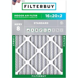 Filterbuy 16x20x2 Air Filter (1-Pack), Pleated MERV 8 Dust Defense Replacement HVAC AC Furnace Filters (Actual Size: 15.50 x 19.50 x 1.75) - 1 of 4