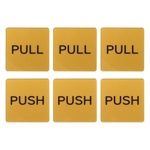 Unique Bargains Acrylic Self-Adhesive Decor Home Push Pull Door Sign 3 Pairs - 1 of 4
