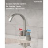 YAWWALK 4 in. Centerset High Arc Bathroom Faucet with Waterfall Spout, Double Handle - 4 of 4