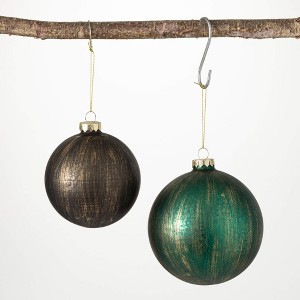 4.5"H and 5"H Sullivans Mercury Ball Ornament - Set of 2  Multicolored Christmas Ornaments - 1 of 2