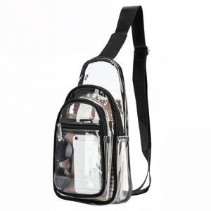 Garnen Clear Crossbody Bags for Stadium Events, Clear Purse Crossbody Sling Bag Clear Stadium Approved See Through Bag with Zipper & Adjustable Strap - 1 of 4