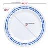 Smarty Had A Party White w/ Blue and Silver Royal Rim Plastic Dinnerware Set - 120 Sets - 3 of 4
