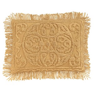 Collections Etc Medallion Chenille Textured Fringe Border Pillow Sham - 1 of 3