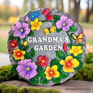 Grandma’s Garden Floral Stepping Stone, 9.5" Decorative Outdoor Decoration| OrnamentallyYou - 1 of 4