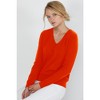 JENNIE LIU Women's 100% Pure Cashmere Long Sleeve Pullover V Neck Sweater - 3 of 3