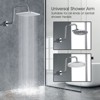 BRIGHT SHOWERS 13" S Shape Shower Head Extension Arm with Flange, High Rise Stainless Steel Pipe for Rainfall Shower Heads - 3 of 4
