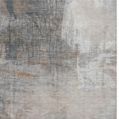 HomeRoots 8' X 10' Beige And Gray Abstract Washable Indoor Outdoor Area Rug