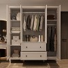 Famapy White Freestanding Wood Armoire With Drawers and Hanging Rods - 2 of 4