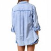 Women's Chambray Button Down Shirt With Roll Up Sleeve - Doe and Rae - 4 of 4