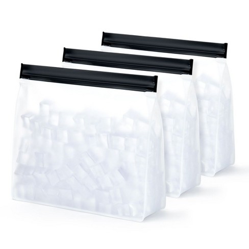 [3 Pack] Reusable Ice Bag Set with Secure Zip Close Design - 10”x9”x3” Storage Bags - XXlb Capacity - image 1 of 4