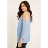 June + Vie by Roaman's Women's Plus Size Sequin One-Shoulder Top - 4 of 4