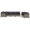 vidaXL Patio Furniture Set Armchair Sofa Set with Cushions Gray Poly Rattan - 3 of 4