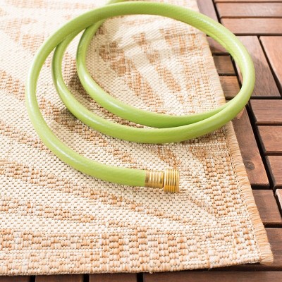 Natural Beige Rectangular Synthetic Indoor/Outdoor Rug