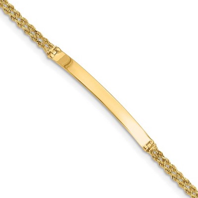Black Bow Jewelry 14k Yellow Gold Two Strand Rope I.D. Bracelet - 8 Inch