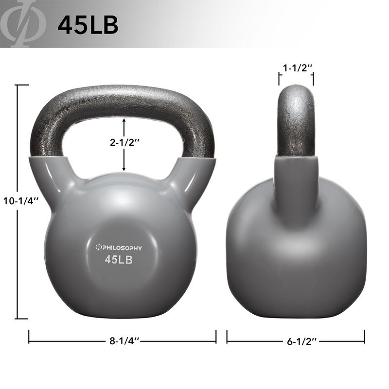 Philosophy Gym Vinyl Coated Cast Iron Kettlebell Weights  - Gray, 4 of 7
