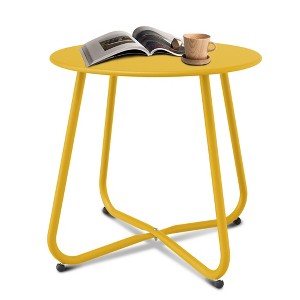 Decksplore 18-inch Small Round Side Table Outdoor Side Table Patio End Table with Adjustable Feet - 1 of 4