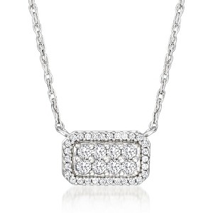 Pure Collection by Ross-Simons 0.25 ct. t.w. Diamond Cluster Necklace in Sterling Silver - 1 of 4