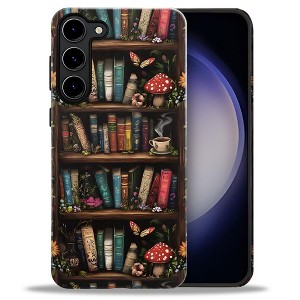 BONGEEK Case Compatible with Samsung Galaxy S23,Scratch Resistant Hybrid 2-Layer Hard Shell Bright Phone Case,Book Butterfly Mushroom Flower - 1 of 4