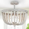 LNC Bohemian 3-Lights16-in Distressed White Bohemian LED Semi mount Lights - 2 of 4