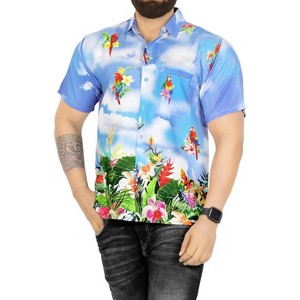 HAPPY BAY Men's Hawaiian Shirts Short Sleeve Button Down Shirt Mens Party Shirts Casual Vacation Summer Tropical Island Shirts Funny - 1 of 4