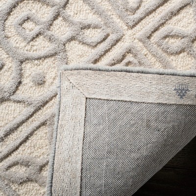 Ivory and Grey Hand-Tufted Wool Rectangular Area Rug