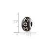 Black Bow Jewelry Sterling Silver & Black Italian Murano Glass Mom & Hearts Bead Charm - 3 of 4