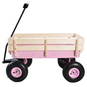 Chery Life outdoor sport wagon tools cart wooden side panels air tires Wagon - 1 of 4