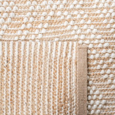 Ivory Braided Handmade Rectangular Wool Rug, 3' x 5'