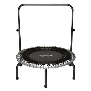 JumpSport 350i 39" Fitness Trampoline and Handle Bar Bundle, 30 Adjustable Bungees, Stable No-Tip Arched Legs, and 60 Day Streaming Trial - 1 of 4