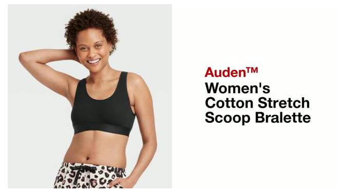 Women's Cotton Stretch Scoop Bralette - Auden™, 2 of 6, play video