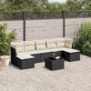 vidaXL Garden Sofa Set Black PE rattan Modular Garden Sofa Set Square - 2 of 4