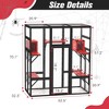 Sevobal Pet Crates and Houses Gothic Outdoor Large Cat Catio with Platforms and Condos, Patio Cat Window Box, Weatherproof, Black, 62.6"*32.3"*70.1" - 4 of 4