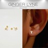 Marquise CZ Flat Back Earrings 18g for Cartilage Helix Tragus Lobe Gold Plated Sterling Silver 1 pair by Ginger Lyne - 2 of 4