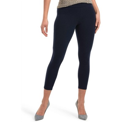 Women's Wo's Wide Waistband Blackout Cotton Capri Leggings - HUE