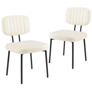 VYNXARIA Dining Chairs,Upholstered Mid Century Modern Kitchen Dining Room Accent Chairs with Faux Leather Cushion Seat - 1 of 4