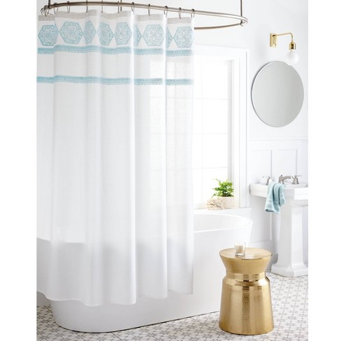 sheer shower curtain material