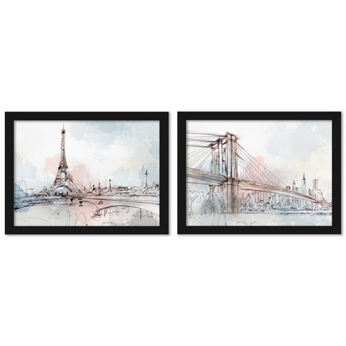Americanflat 2 Piece 16x20 Wrapped Canvas Set - Sapphire Lake by Pi Creative Art