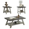 3-Piece Particle Board Contemporary Coffee Table Set with Storage Shelf and Wide-Angled Legs for Living Room Organization - 4 of 4
