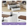 Farmhouse Living Room Center Lift Top Coffee Table Set with Storage Ottoman Bench with Hidden Compartment - 4 of 4