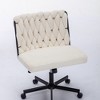 Dsvimoy Task and Office Chair Criss Cross Legged Desk Chair with Wheels for Home and Office Use, White, 26.8"*21.2"*10.8" - 3 of 4