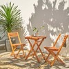 Solhome Marco Reddish Brown Balcony Wood Bistro Set - 4 of 4