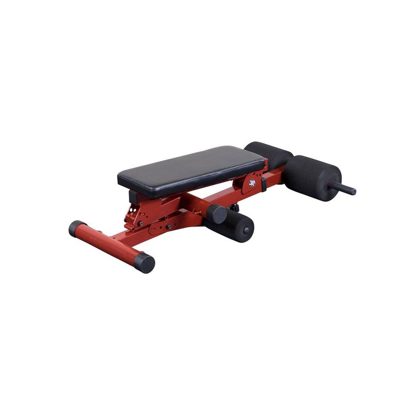 Best Fitness Ab Board Hyper Extension Bench - Black/Maroon, 3 of 8