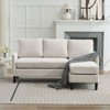 Hyleory 3-Seater L-Shaped Sectional Sofa with Chaise, Small Linen-Look Fabric Couch for Living Room or Studio - 3 of 4