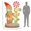 6' Christmas Inflatable Gingerbread Man and Signpost w/ LED Lights, Blow-Up Outdoor Display for Party - 3 of 4