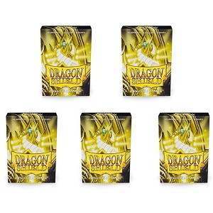 Dragon Shield 5 Packs Dragon Shield Matte Mini Japanese Yellow 60 ct Card Sleeves Value Bundle! - 1 of 4
