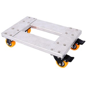 NAYSAYE Movers Dolly Heavy Duty Furniture Cart 800lbs Capacity Aluminum Frame with Swivel Casters and Brake, Silver, 12"*1100"*10.3" - 1 of 4